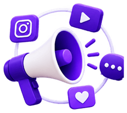 3D Megaphone with Social Media Icons