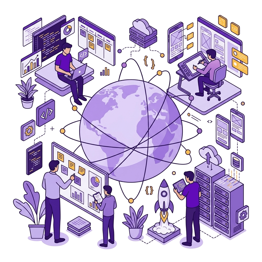 Venwo Development Process - From Discovery to Deployment Illustration